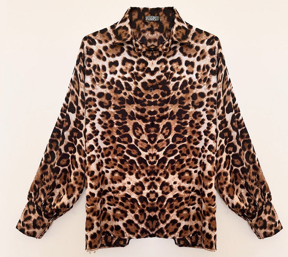 Leopard Silk Blouse